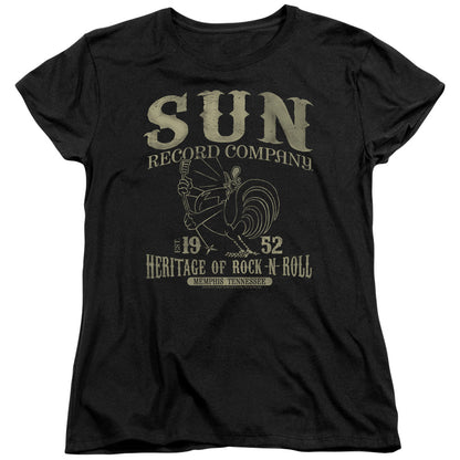 Women Exclusive SUN RECORDS T-Shirt, Rockabilly Bird