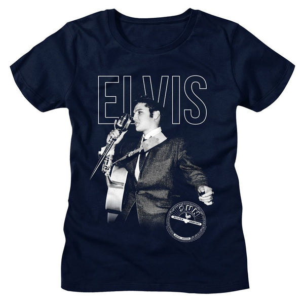 SUN RECORDS T-Shirt for Ladies, Elvis On The Mic