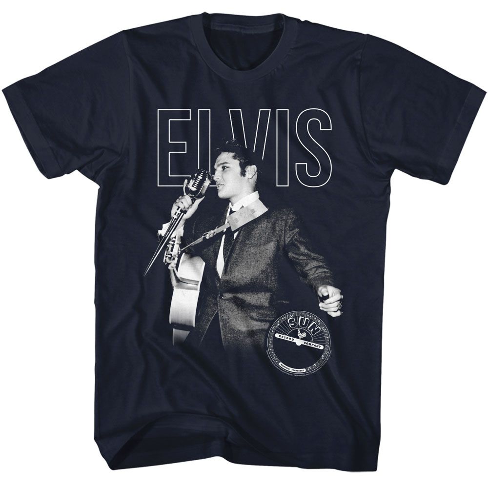 SUN RECORDS Eye-Catching T-Shirt, Elvis On The Mic