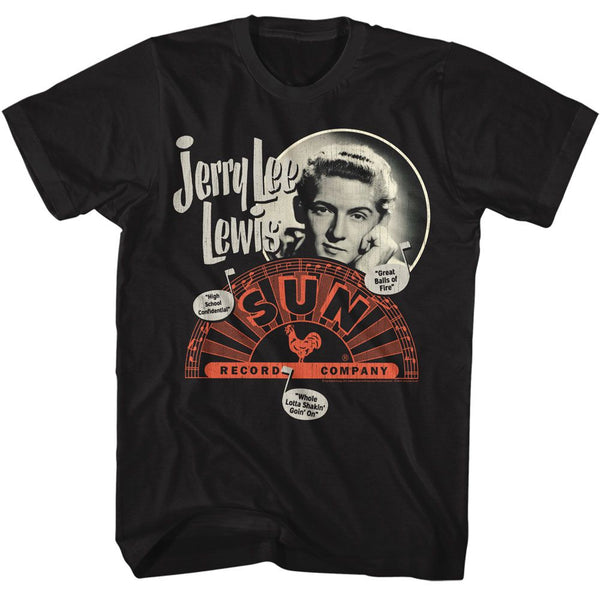 SUN RECORDS Eye-Catching T-Shirt, Jerry Lee Lewis Song Titles