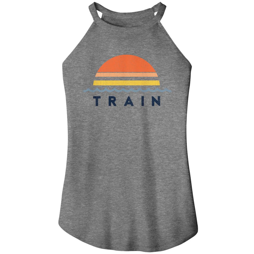 TRAIN Rocker Tank for Ladies, Train Sunset