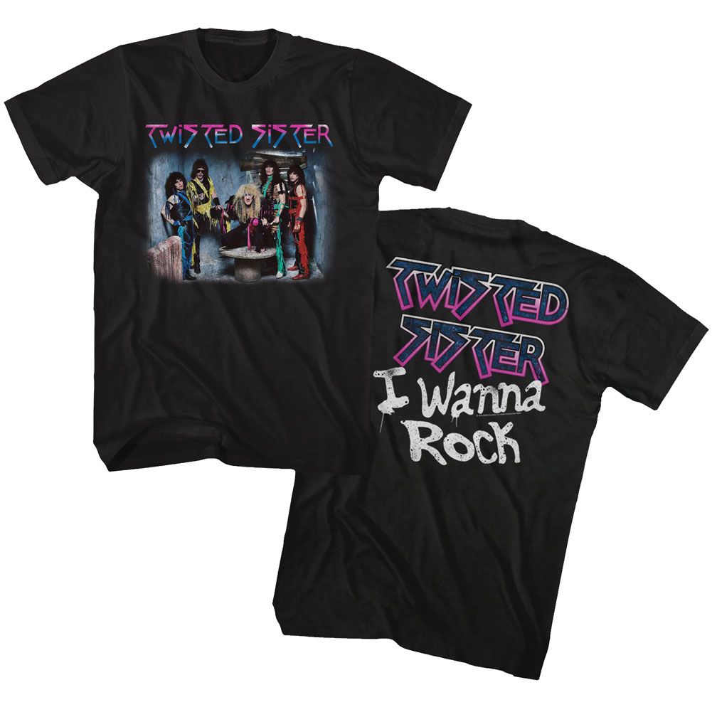 TWISTED SISTER Eye-Catching T-Shirt, I Wanna Rock