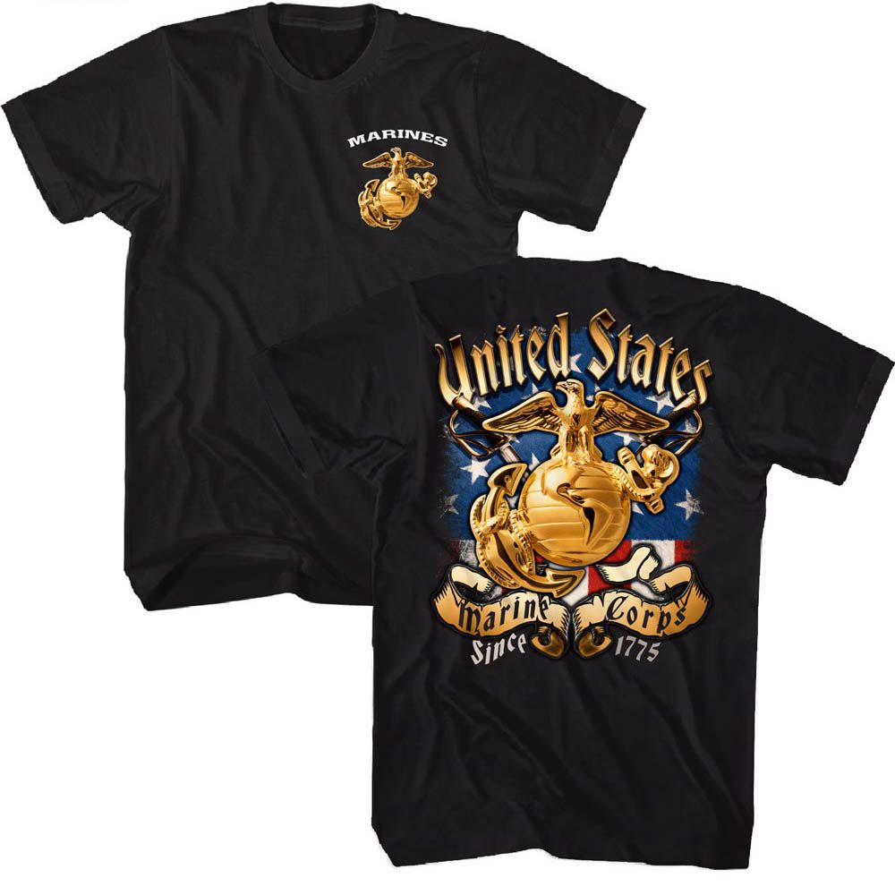 US MARINES Exclusive T-Shirt, Enlisted And Flag