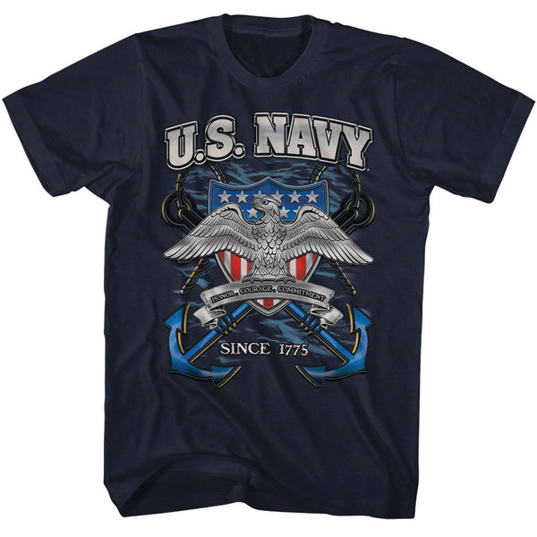 NAVY Eye-Catching T-Shirt, Eagle With Anchors