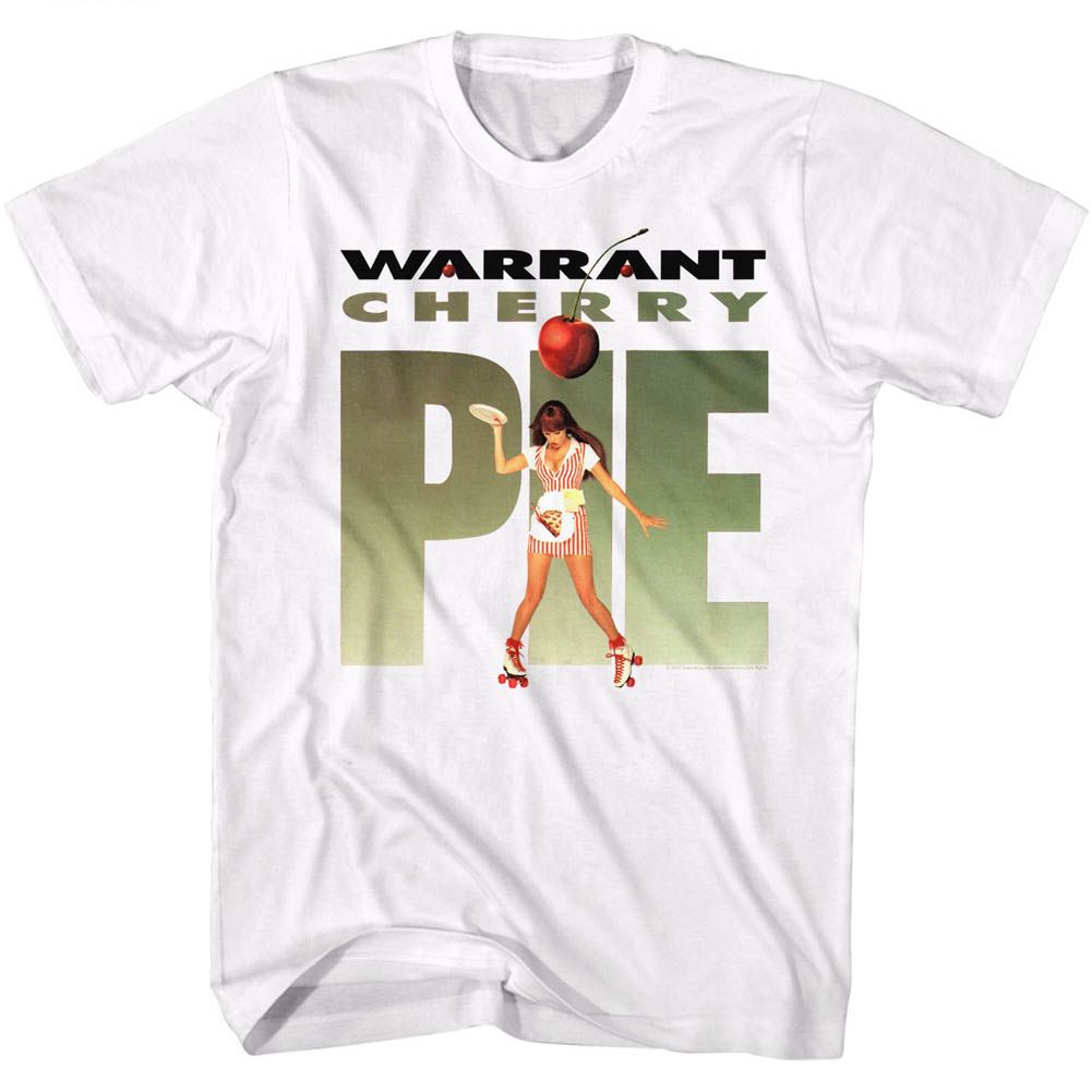 WARRANT Eye-Catching T-Shirt, Cherry Pie On White