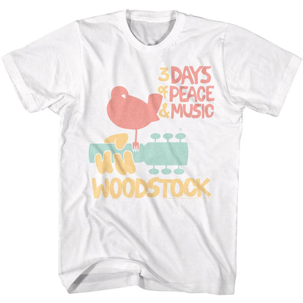 WOODSTOCK Eye-Catching T-Shirt, 3 Days Peace