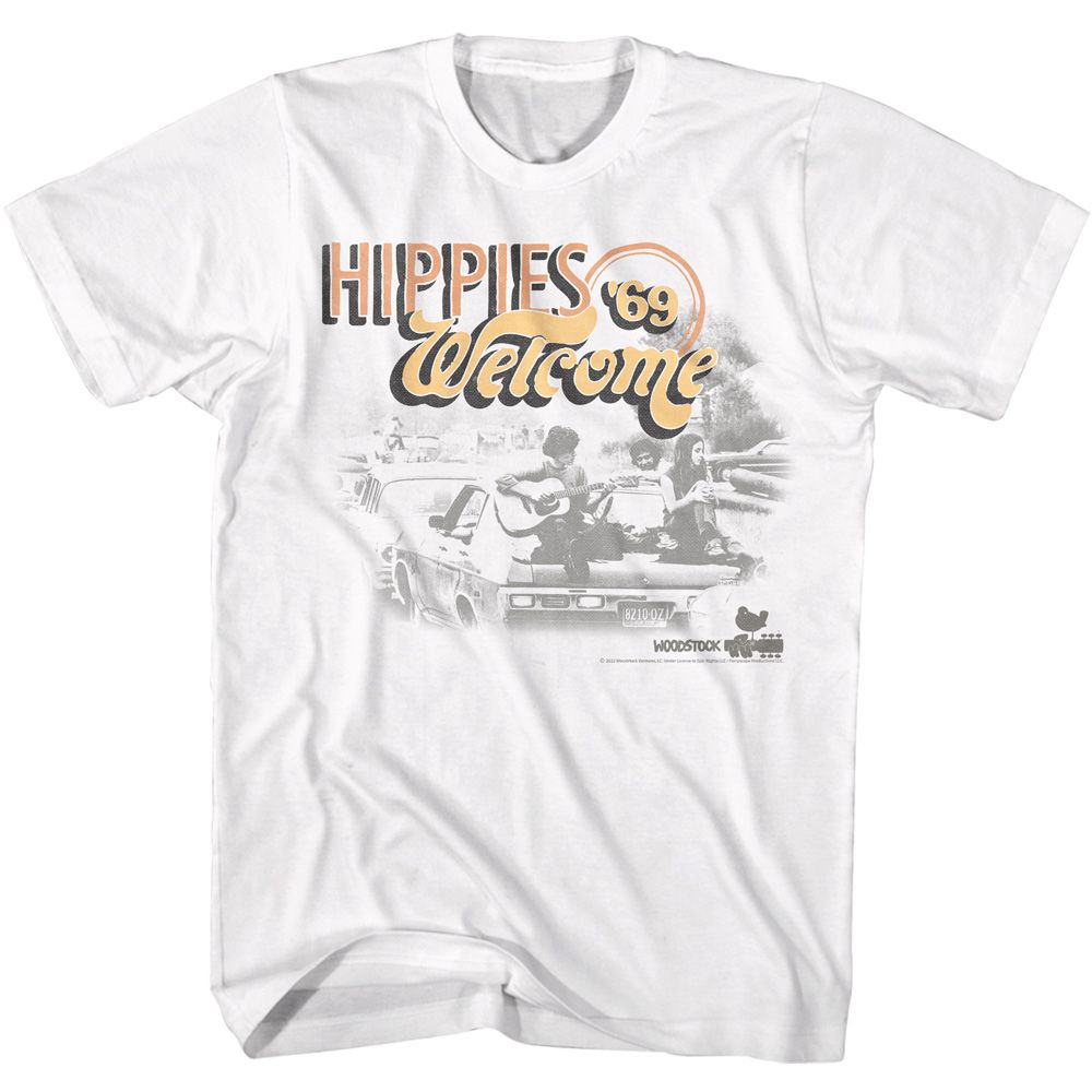 WOODSTOCK Eye-Catching T-Shirt, Hippies Welcome