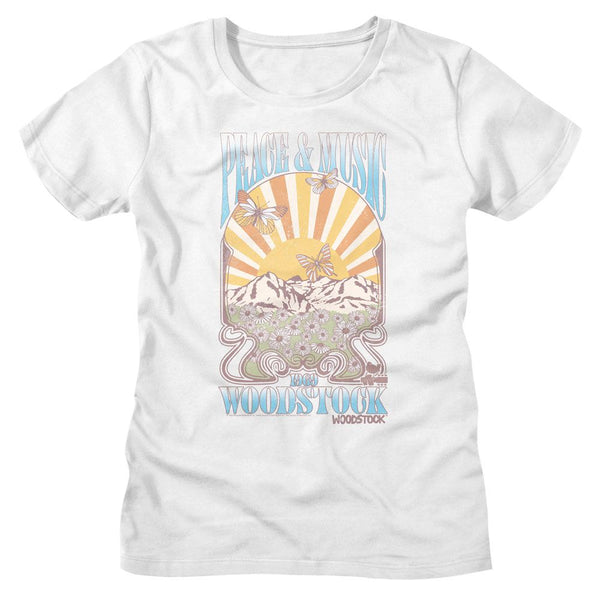 WOODSTOCK T-Shirt for Ladies, Peace And Music Landscape