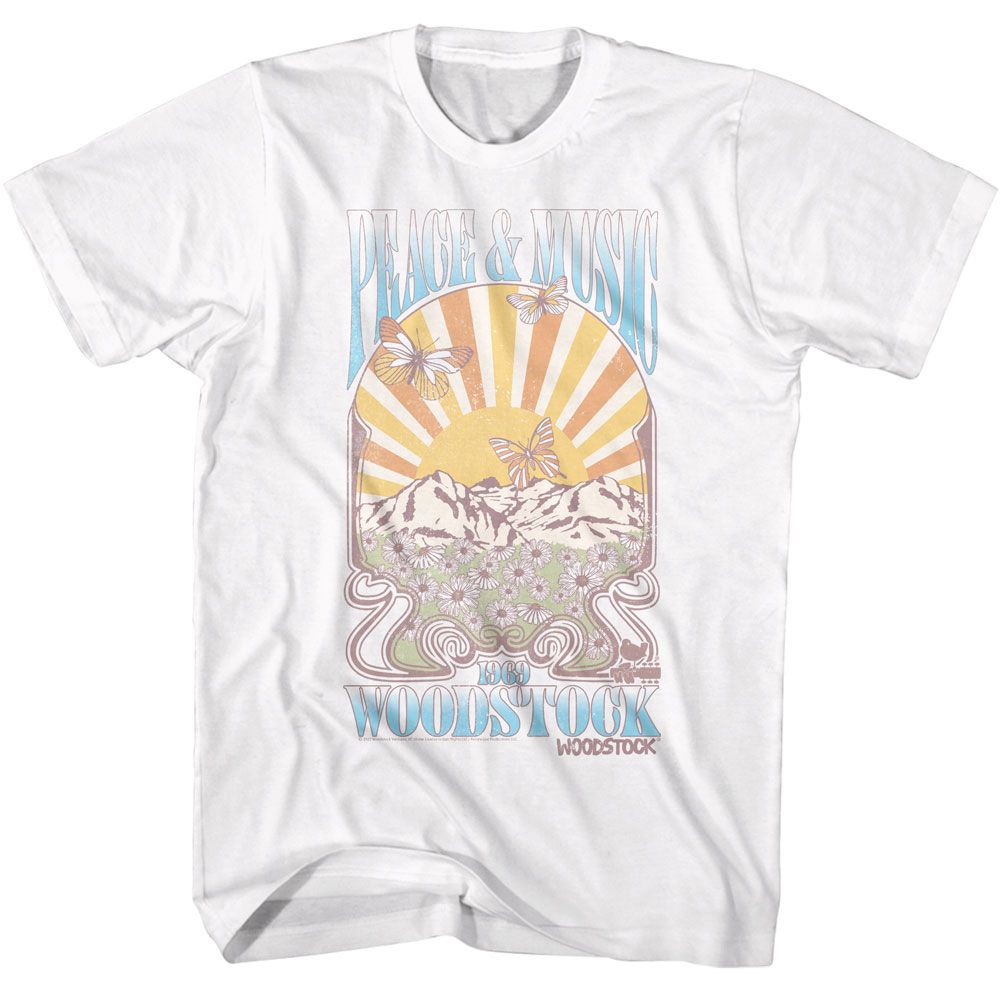 WOODSTOCK Eye-Catching T-Shirt, Peace And Music Landscape