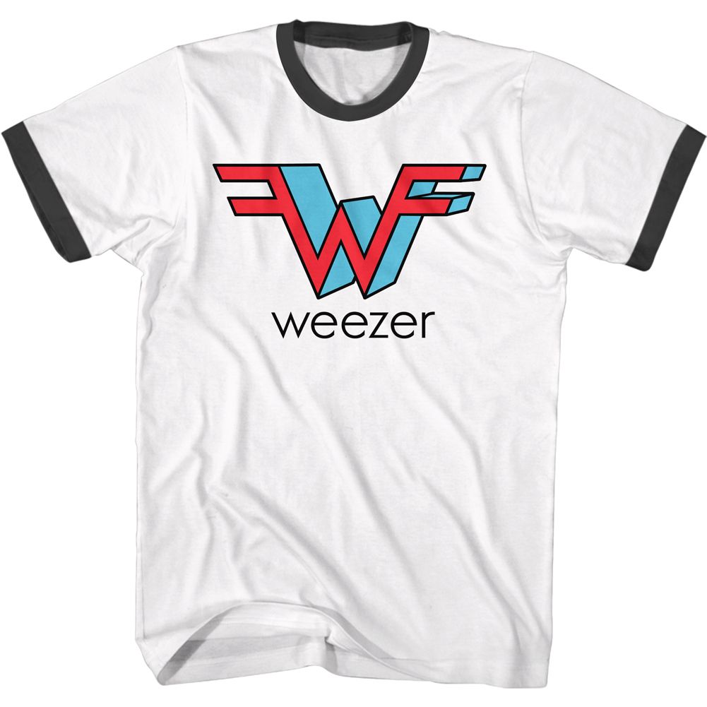 WEEZER Ringer T-Shirt, 3D Logo