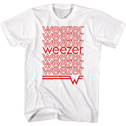 WEEZER Eye-Catching T-Shirt, Logo Repeat