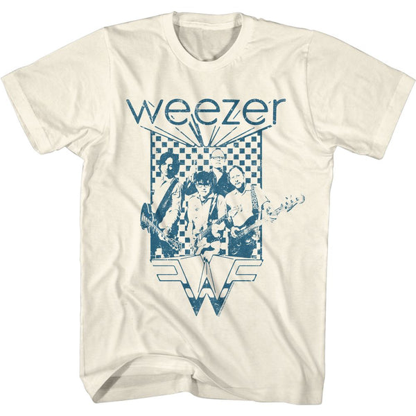 WEEZER Eye-Catching T-Shirt, Blue Checkered Box