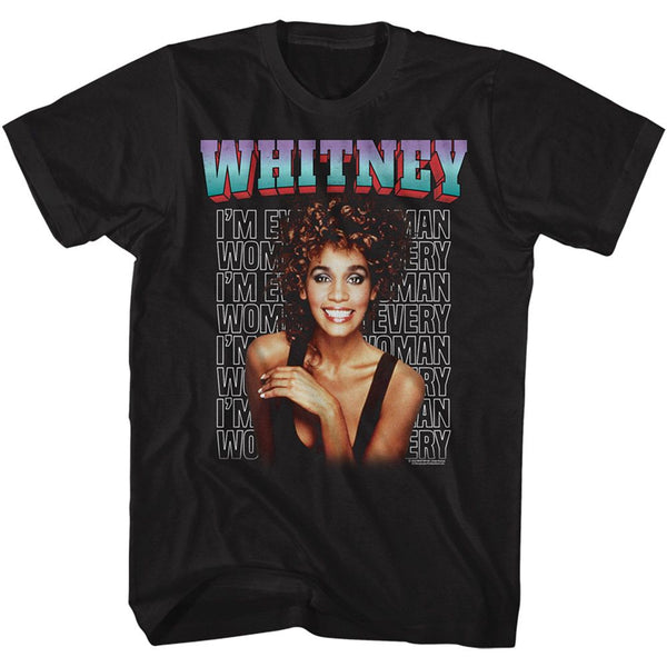 WHITNEY HOUSTON Eye-Catching T-Shirt, Every Woman Stacked