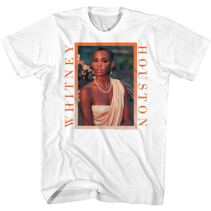 WHITNEY HOUSTON Eye-Catching T-Shirt, Peachy Border