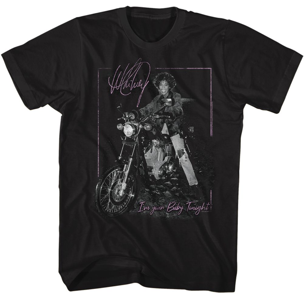 WHITNEY HOUSTON Eye-Catching T-Shirt, Motorcycle