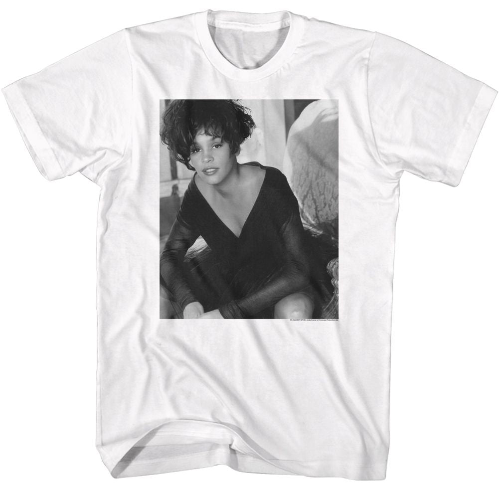 WHITNEY HOUSTON Eye-Catching T-Shirt, BW Lean