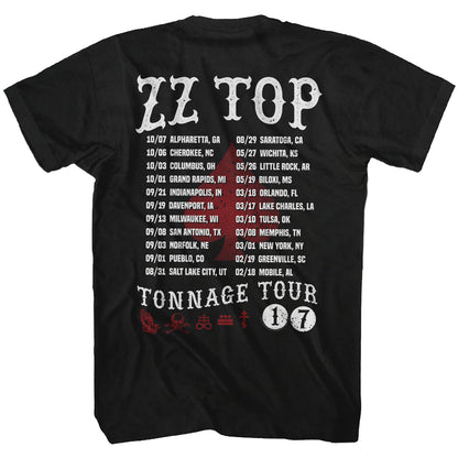 ZZ TOP Eye-Catching T-Shirt, Tonnage Tour