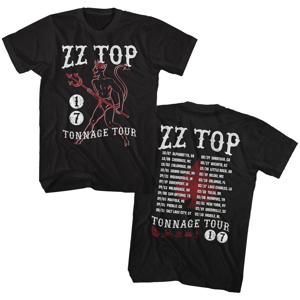 ZZ TOP Eye-Catching T-Shirt, Tonnage Tour