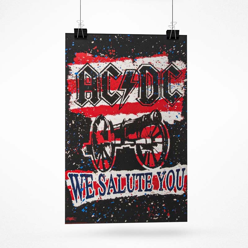 AC/DC Gorgeous Poster, We Salute You – Authentic Band Merch