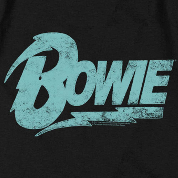 DAVID BOWIE Impressive Long Sleeve T-Shirt, Distressed Logo